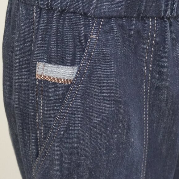 Brunello Cucinelli Monili Jeans Blue Cargo Denim Drawstring Relaxed Fit Size 6 - Picture 2 of 10
